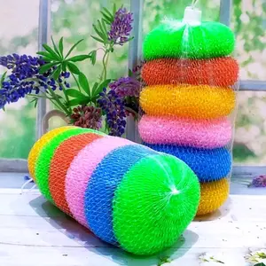 [6pcs] Spons Nilon Warna-Alat Sabut Cuci Piring Serbaguna Kitchenware
