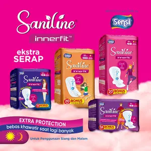 Saniline Lock & Dry – Pembalut & Pantyliner Wanita | Cepat Kering, Anti Bocor | Paket Hemat 1–3 Pack | Free Ongkir