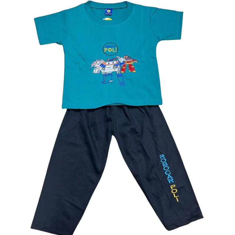 1 SET | Setelan anak Laki-laki Lengan Pendek Celana Panjang Motif Random - CP 2