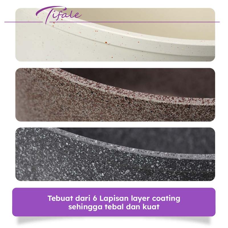 [CHOCO] Tifale Xora Stockpot 6L 24cm – Panci Gentong Granite Anti Lengket dengan Tutup Kaca 5