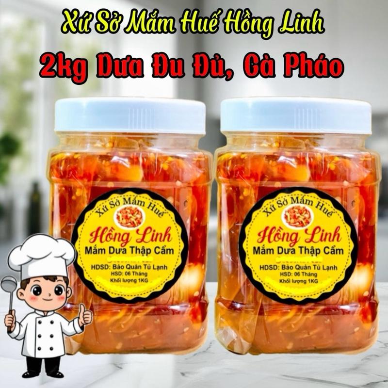  Combo Đặc Sản Huế 2kg Mắm Dưa Đu Đủ Cà Pháo Huế  80% Đu Đủ 20% Cà Pháo Củ Kiệu chua cay 