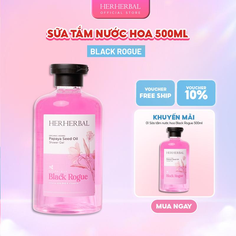 [MUA 1 TẶNG 1] Combo Sữa tắm nước hoa nữ Herherbal 500ml Dưỡng Da Body, sữa tắm thơm lâu, Sữa Tắm Thiên Nhiên, sữa tắm trắng da