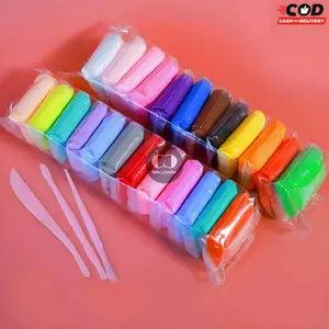 COD Clay Mainan Anak Isi 12 Pcs Polymer 12 Warna Mainan Lilin UltraLight Edukasi untuk Anak-anak