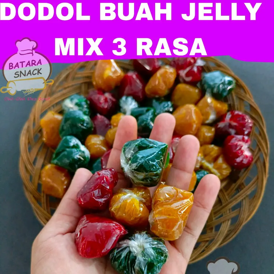 DODOL BUAH JELLY MIX 3 RASA 1 KILOGRAM dodol garut asli oleh oleh khas garut dodol fresh langsung dari pabrik  Organik Alami Rendah gula Fruity Makanan Manis permen