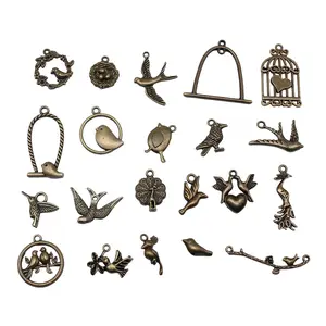 10pcs Charms Fly Bird Antique Bronze Color Pendants Antique Jewelry
