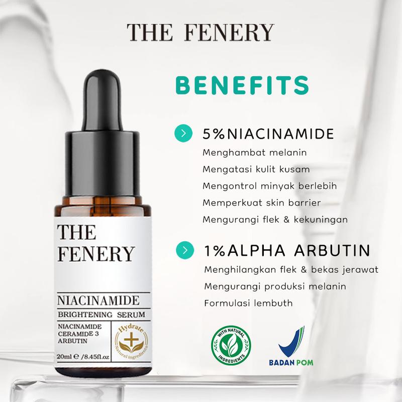 The Fenery Niacinamide Brightening Serum 20ml Essence Aging Wajah. Mencerahkan Kusam Hitam Acid Memutihkan Hyaluronic Pembersihan Vitamin Perawatan Extract Memudarkan 1