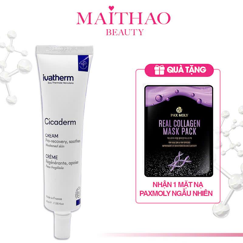  Kem Tái Tạo Phục Hồi Ngăn Ngừa Sẹo Cicaderm Cream Ivatherm 40ml TẶNG Mặt nạ 