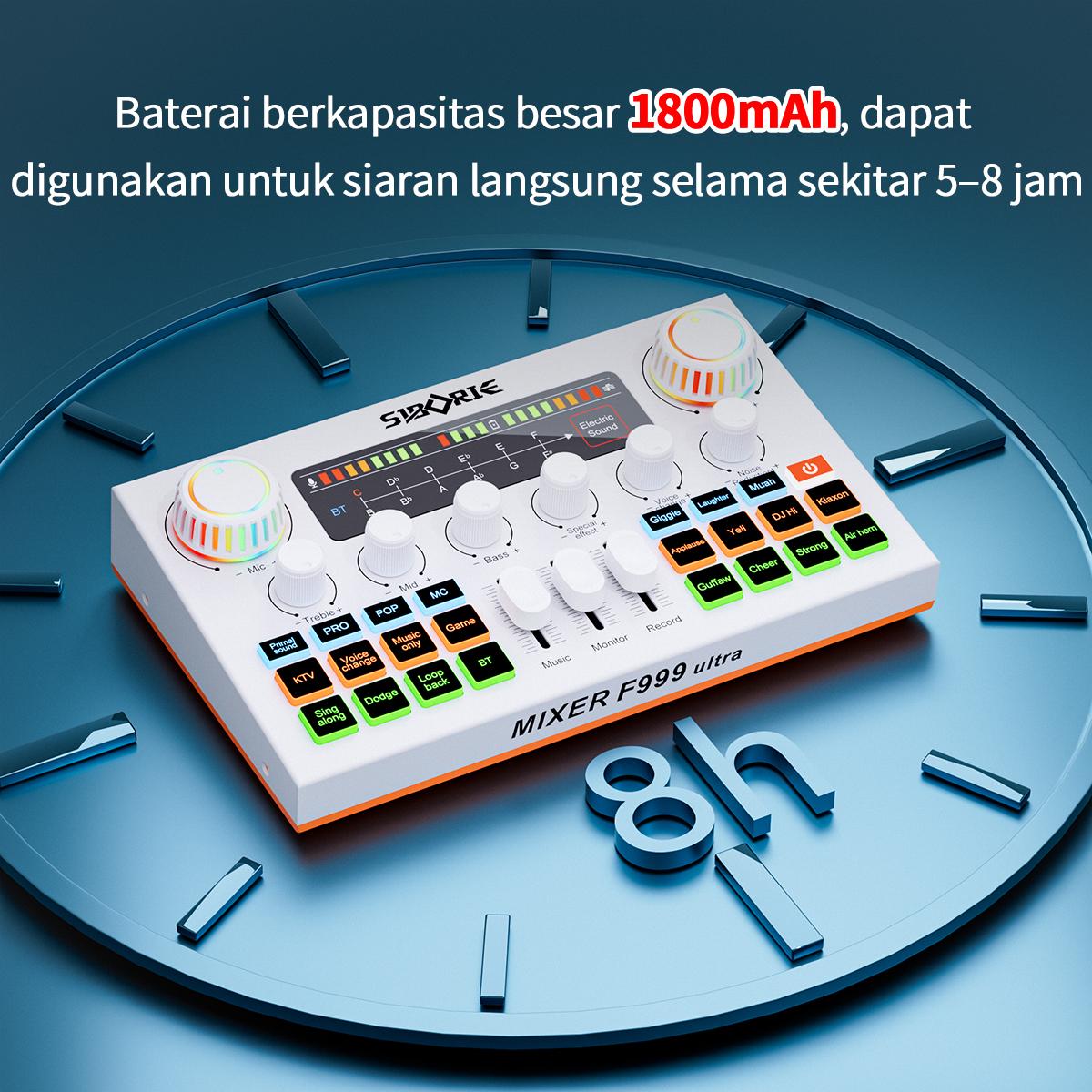 Siborie Soundcard F999 ultra+BM999 Mic +E10 headset Paket Lengkap Sound Card Komplit For Live Streaming Media Siborie Soundcard F999 ultra+BM999 Mic +E10 headset Paket Lengkap Sound Card Komplit For Live Streaming Media