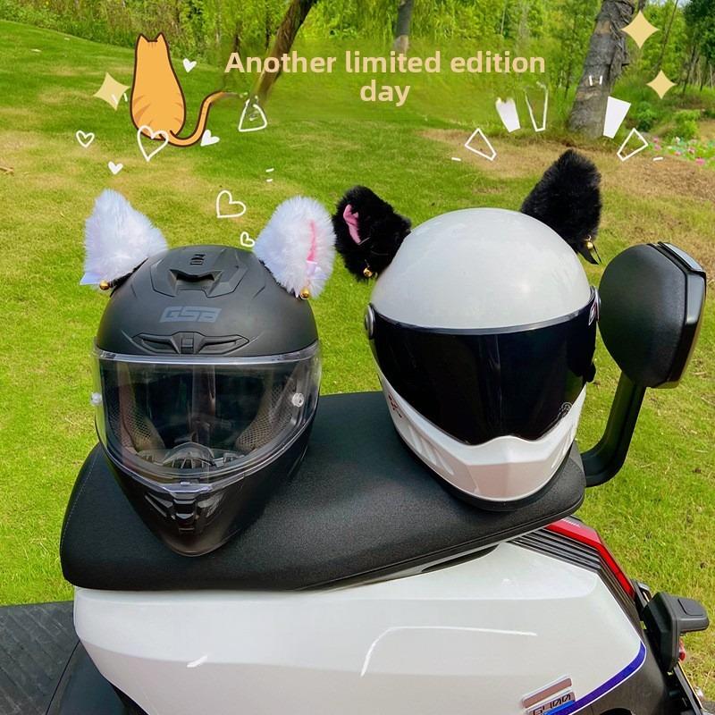 Đồ Trang Trí Mũ Bảo Hiểm, Thời Trang, Dễ Thương, Dành Cho Nữ, Thích Hợp Cho Xe Máy, Tai Hoạt Hình Nhồi Bông Có Thể Tháo Rời