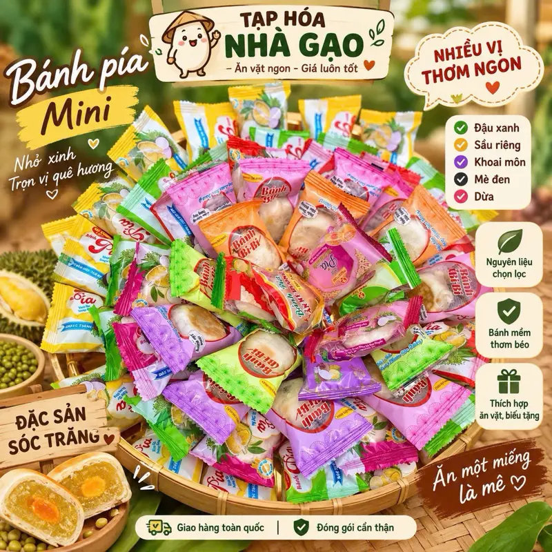 Bánh pía thơm ngon mix nhiều vị