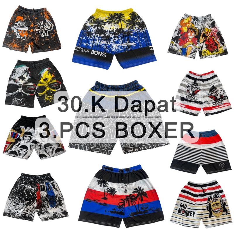 PAKET BOXER 3PCS 30K - BOXER SURFING - BOXER FULLPRINT - BOXER KARAKTER Celana Pendek 0