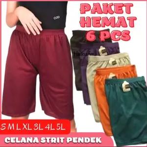Paket 12/6 pcs daleman Tayet full karet wanita atau shorts wanita anak sampai dewasa, bahan Katun aneka macam warna, polos, RANDOM, ukuran S-6L, Pendek untuk Cewek