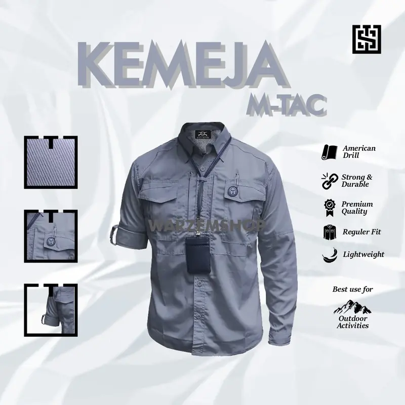 Kemeja Tactical Original M-Tac Lengan Panjang Pria Tactical Outdoor Kemeja Kerja Pdl, Pdh, Lapangan, Dinas, Instansi, Pemerintahan, Almamater, komunitas High Quality, Premium Bahan American Drill Tr  Formal Casual Katun Lembut Tebal Nyaman Keren 1