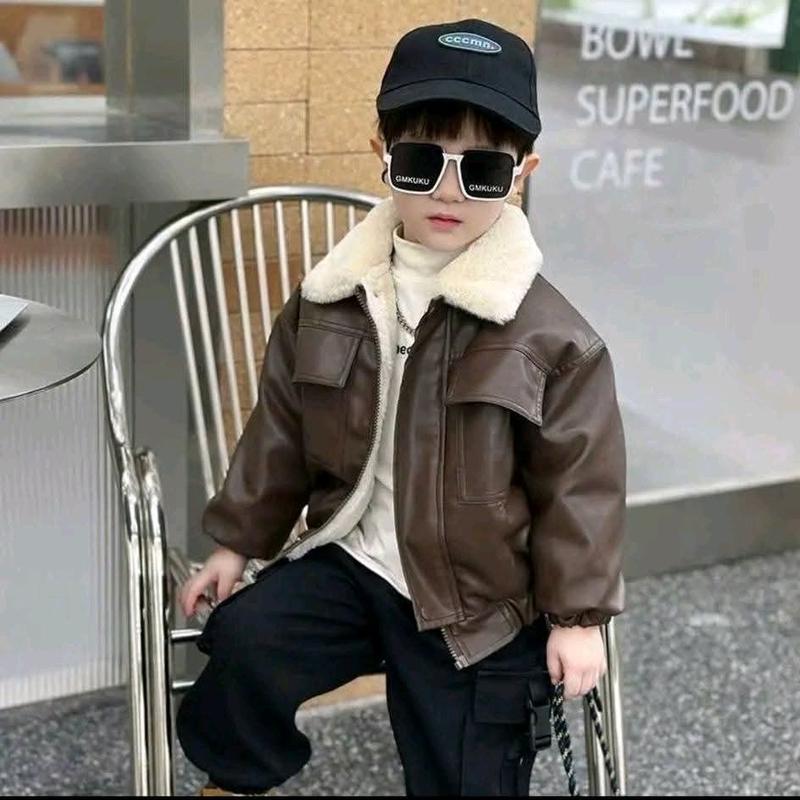 DEAL TẶNG TÚI ĐEO CHÉO ÁO KHOÁC DA LÓT LÔNG của bé trai sai 7-26kg