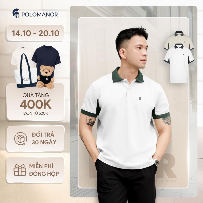 Áo polo nam FOMAD SMART "F" vải cá sấu cotton interlock xuất xịn, nam tính, thanh lịch, sang trọng - POLOMANOR