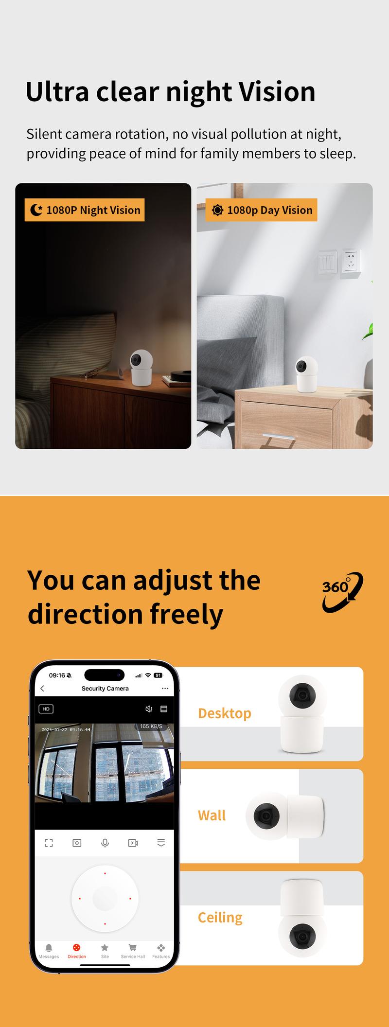 Product Introduction of Kamera Doodle Pintar, SWE Langsung, Kuasa 300W, Kamera Definisi Tinggi, dengan Mesin Pan-Tilt, Pemantauan Telefon Bimbit, Perbualan Dwi, Kamera Penglihatan Malam Tanpa Wayar 1