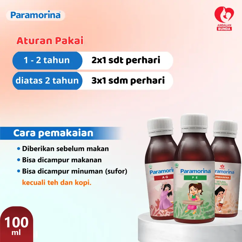 Paket 3 Botol Paramorina (100 mL) Bebas Pilih | vitamin madu untuk Bayi 1 tahun keatas | Perawatan dari dalam untuk si kecil 1