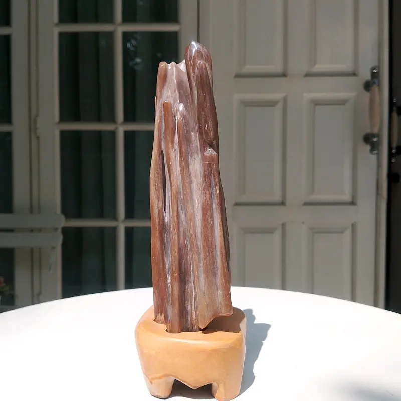 Batu Fosil Kayu Petrified Wood Agate Grade High Quality Pola Coklat 3