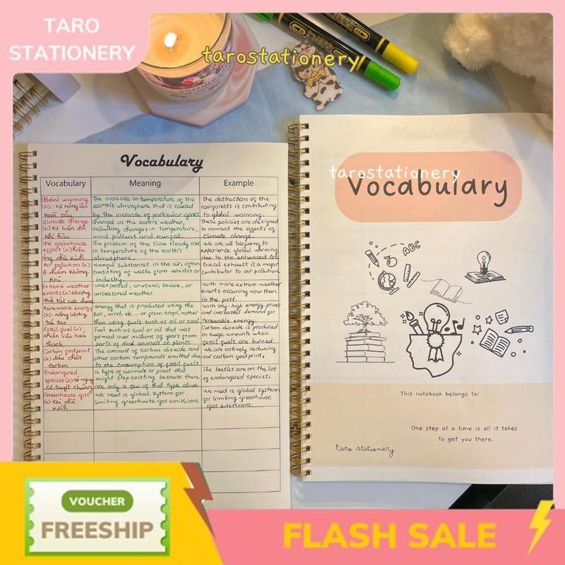 Sổ Vocabulary B5 ghi chú được 1800 từ Sổ từ vựng tiếng Anh Taro Stationery