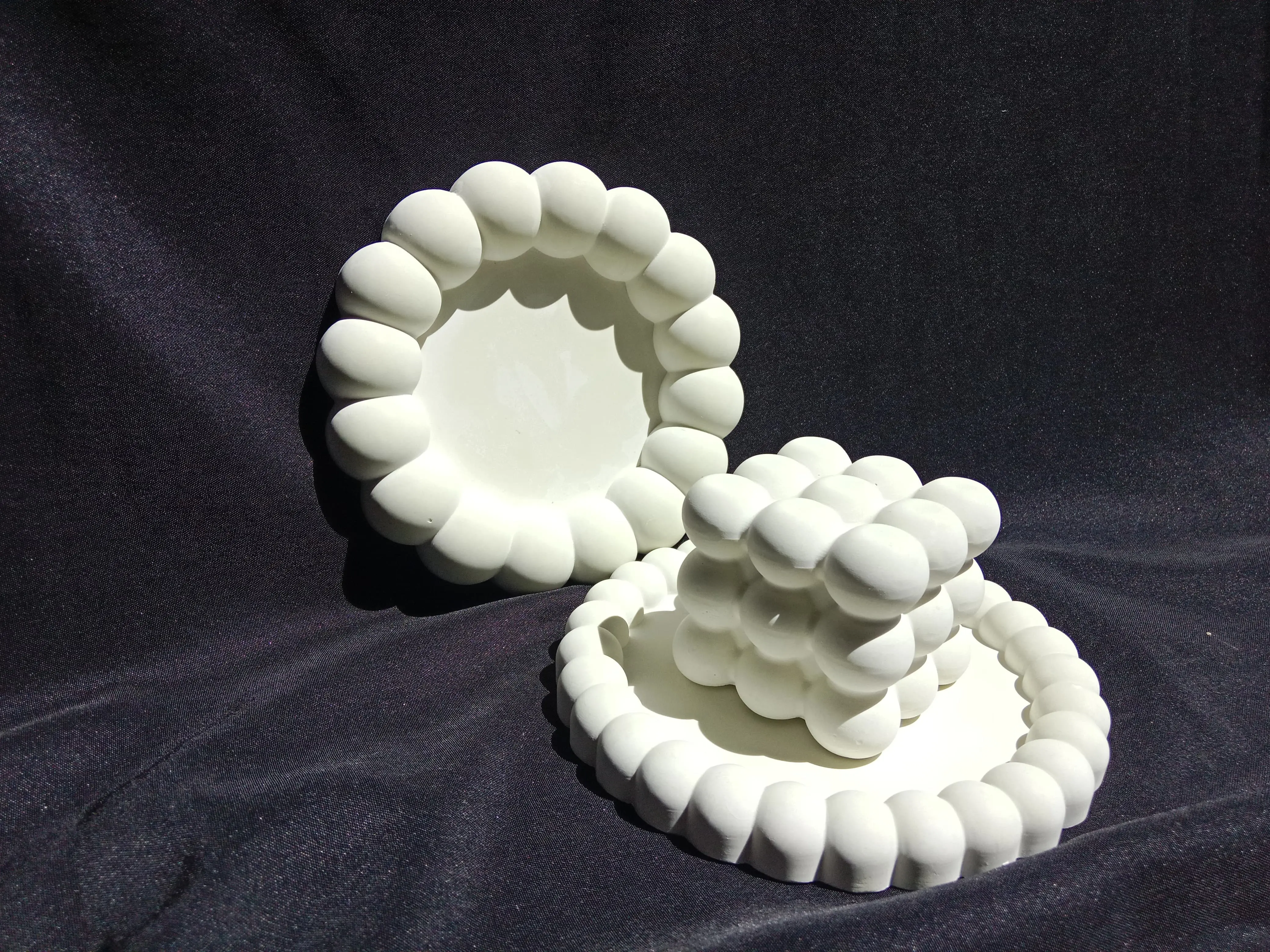 Bubble Round Tray Tatakan Estetik /Hiasan rumah/ Tatakan gelas / Tatakan Skincare/ Perhiasan/ Tatakan pot kaktus/Tatakan tempat sabun/props photo /Dll Bulat