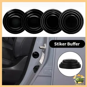[idmobil]Bantalan pintu mobil Stiker Buffer Pintu Mobil Silikon Hitam—Anti Gores Benturan, Universal, Gampang Pasang, Silencer Shock Absorber Mobil Car & Motor
