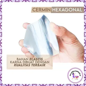 MMM - Stiker Cermin Dinding Anti Pecah Segi Enam Tempel Sticker Kaca Hexagonal Mirror Acrylic