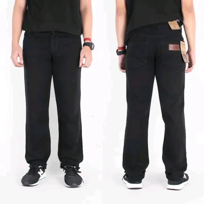 Celana Jeans Panjang Pria Regular/Celana Jeans Pria Reguler/Celana Jeans Standar Panjang Distro Denim fit Nyaman lembut tebal  Abu Biru Muda Hitam Pekat 2