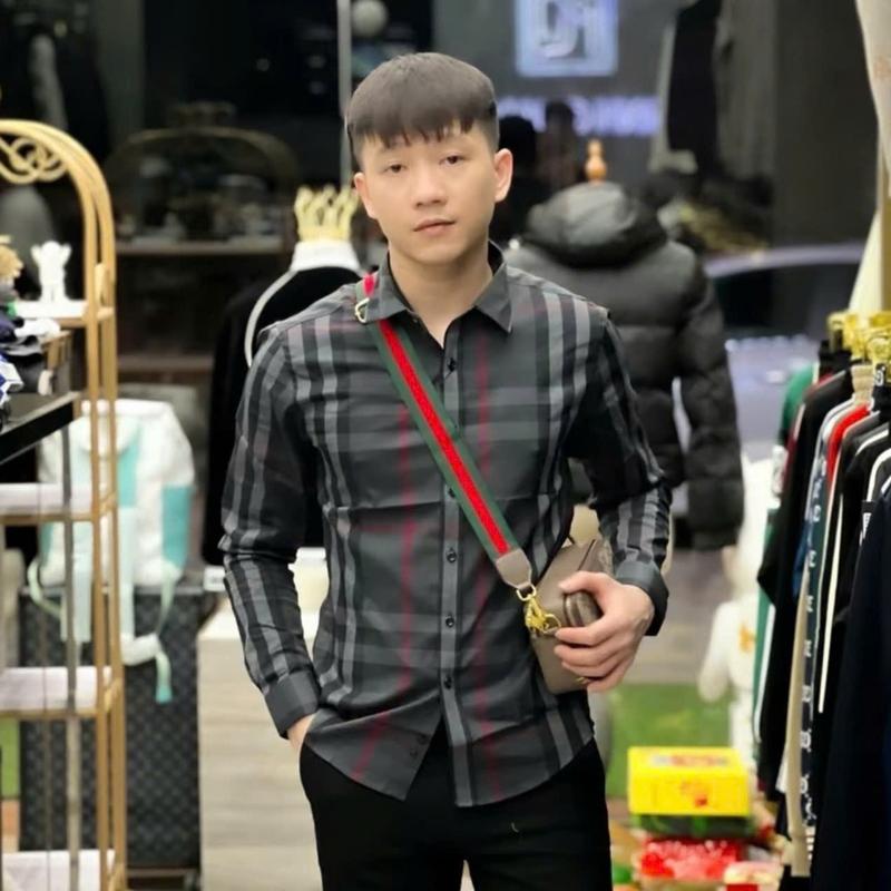 Áo sơ mi nam ngắn tay dài tay mẫu mới sọc caro đen vải cotton dày dặn phong cách