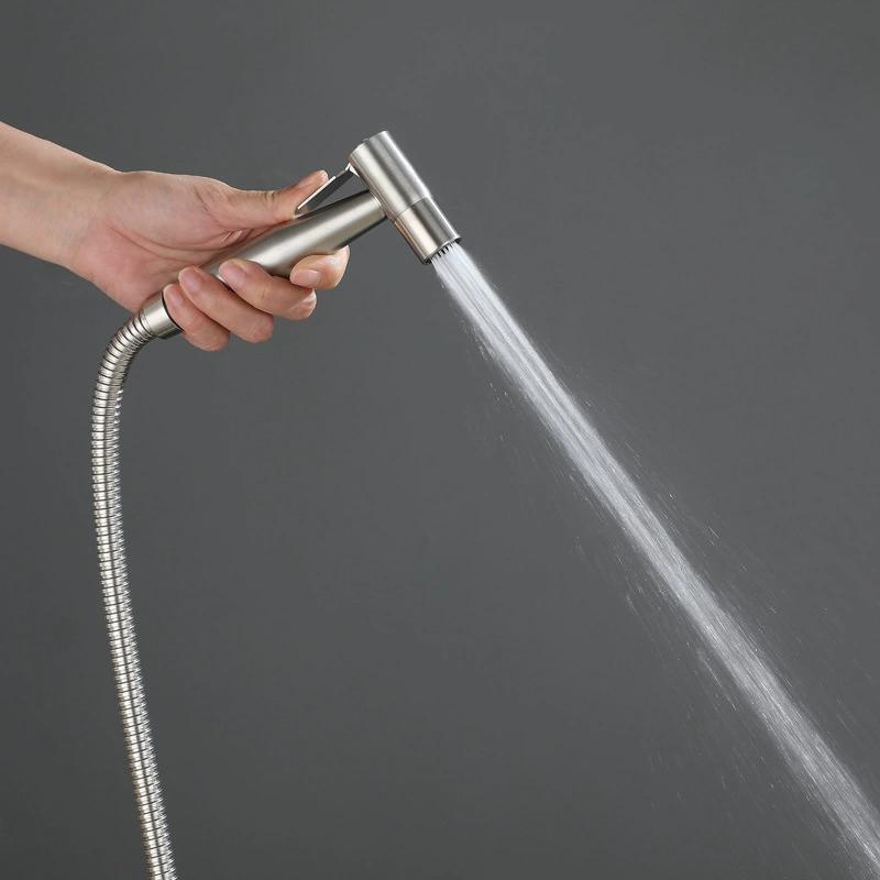 Product Introduction of 304 stainless steel toilet spray gun set, pressurized nozzle for bathroom cleaning, no need for punching toilet flushing device 7