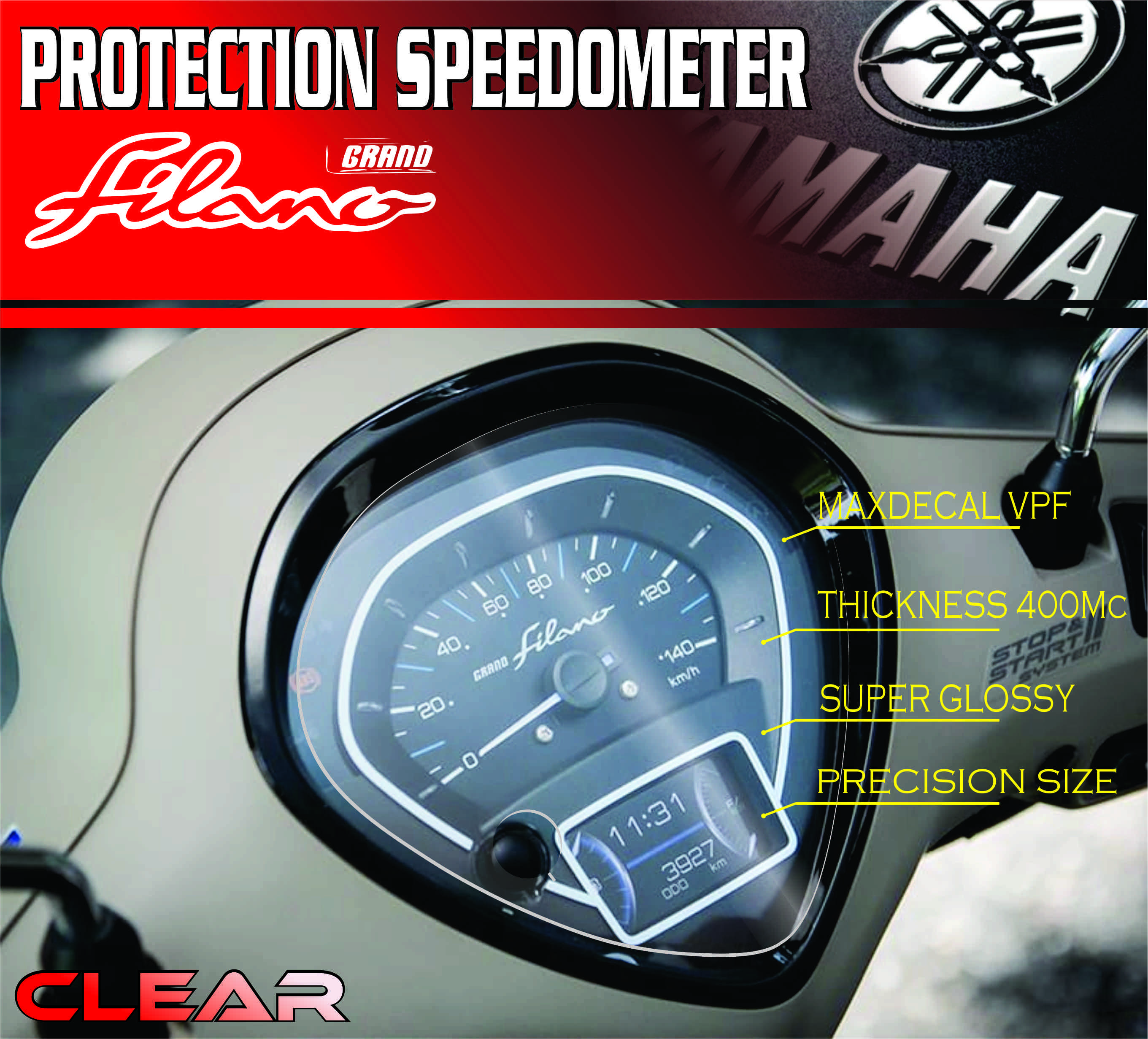 STIKER ANTI GORES SPEEDOMETER FILANO PREMIUM Car