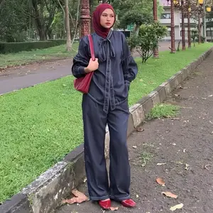 SETELAN DENIM WANITA DEWASA ALUNA SET BASIC KANCING