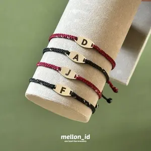 Gelang huruf inisial couple personalised stainless steel anti karat