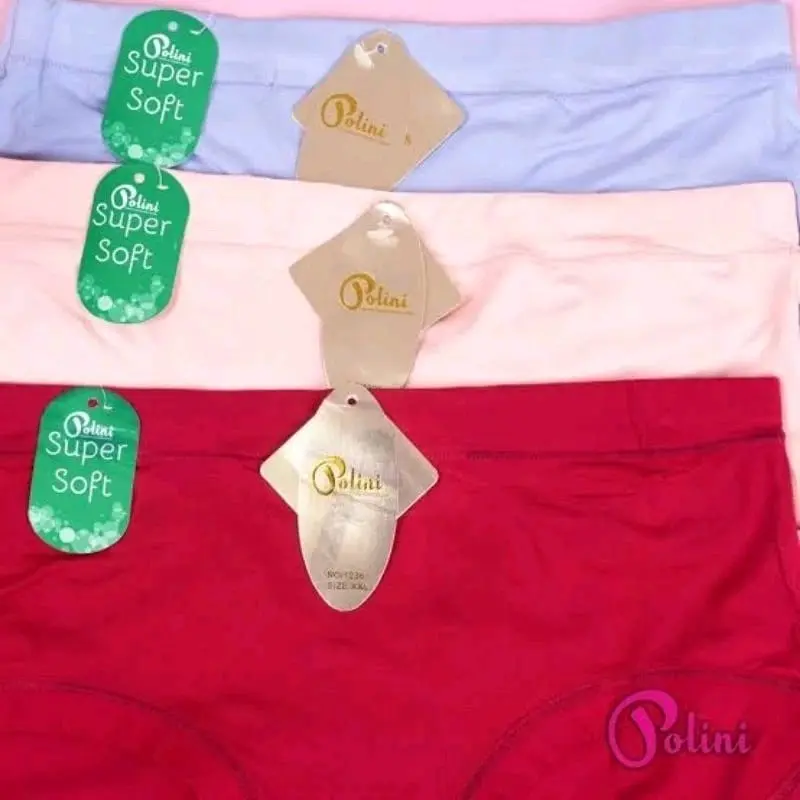 ( 36 RIBU DAPAT 3PCS) CELANA DALAM POLINI 1236 SUPER SOFT COOL MAX Katun Lembut Wanita Nyaman 4