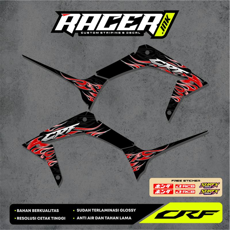 STRIPING CRF 150L VARIASI POLA MENUTUP API GLOSSY BY RACER INK 2