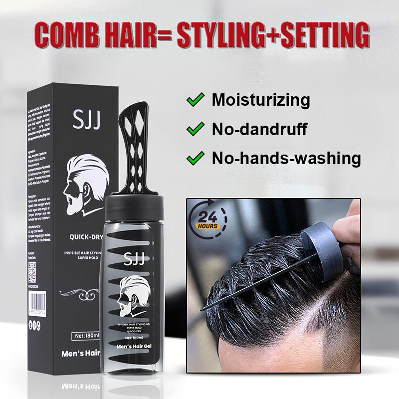 SJJ 2 IN 1 HAIR MOUSSE COMB HAIR= STYLING+SETTING Men Hair Gel Comb ...