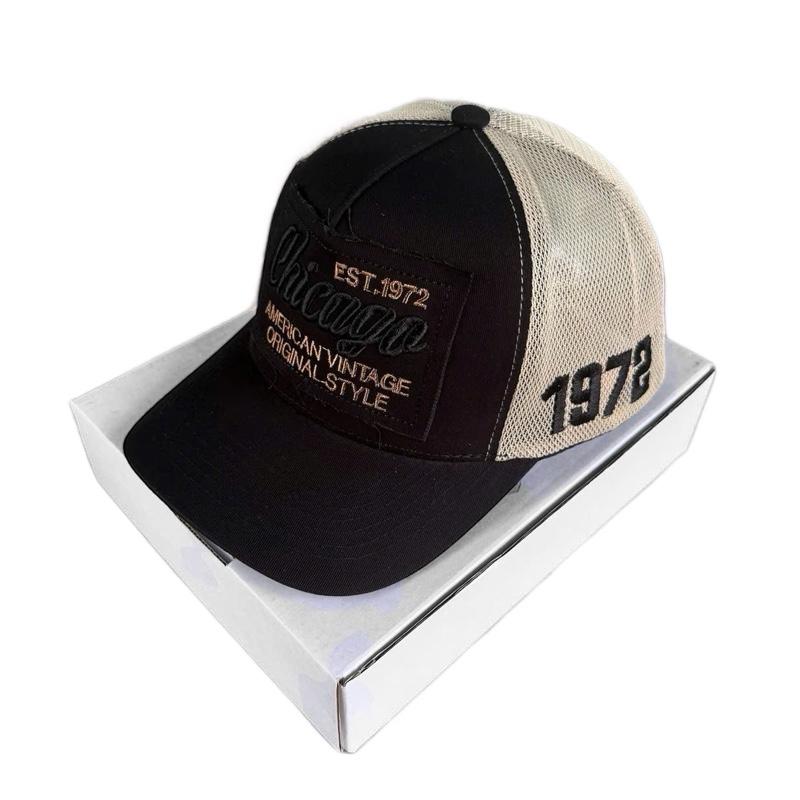  Mũ Chicago 1972  mũ lưỡi trai thời trang nam nữ Chicago phối lưới nửa đầu dành cho nam nữ size đầu nhỏ và trung bình Phong cách thời trang trẻ trung năng động 