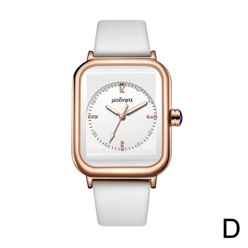 Product Introduction of Glow-in-the-dark Quartz Watch Network Red Fashion Silica Gel Square Watch 39