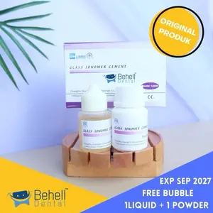 Behelldental ORI GIC BIG 1SET GLASS IONOMER CEMENT DENTAL POWDER DAN LIQUID - Lem Behel Bahan Tambal Tambalan Penambal Gigi Berlubang - Bubuk Cairan Krim Perekat Gigi Palsu Atau Gigi Tiruan Veneer Vener Kelinci Kuat Ampuh Dan Awet Perawatan Mulut Gusi