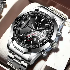 COD BAYAR DITEMPAT Jam Tangan Pria Strap Tali Rantai Tahan Karat Keren Buat Gaya Tampilan Analog Tahan Air Tahan Goresan Terbaru 2026 Fitur Tanggal Dan Hari Aktif Gratis Box Dan Baterai Cadangan