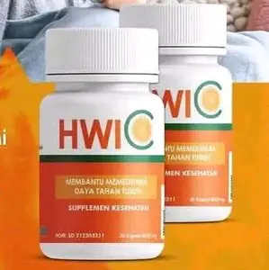 paket 2 botol Suplemen Kesehatan Wanita dan Pria HWIC dengan Vitamin C D E Zinc untuk Imun Kuat dan Kesehatan Optimal booster pencerah