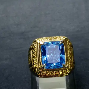 Blue topas cutting kotak ring alfaka