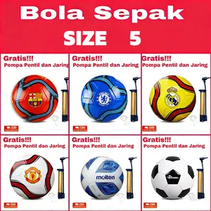 BOLA SEPAK  SIZE 5 QUALITY FREE JARING PENTIL PLUS POMPA MINI MOLTEN