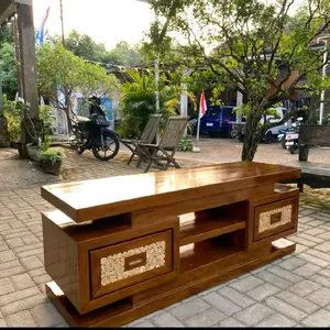 bufet TV jati asli ukuran 1.5 m