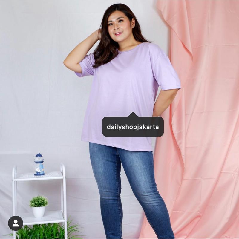 KAOS POLOS WANITA & PRIA OVERSIZE TSHIRT TUMBLR TEE BASIC Combed Katun Baju Pendek Atasan Tangan Dewasa 4