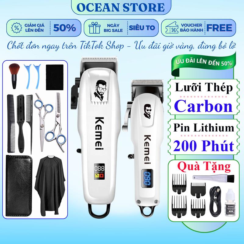 Tông Đơ Cắt Tóc Gia Đình Kemei 809A PG Tăng Đơ Cắt Tóc Cho Bé An Toàn Không Gây Ồn Tông Đơ Cắt Tóc Cho Nam