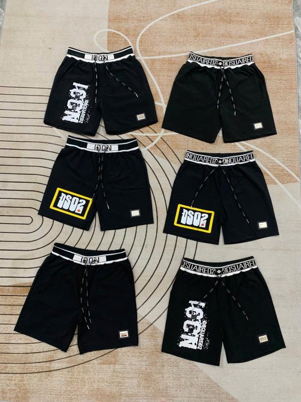 QUẦN SHORT NAM Boy Phố D S Q Và l-C 0 N Mầu Đen Cao Cấp, quần short cạp chun bản to dệt chữ, logo kim loại , thời trang hottreng nam