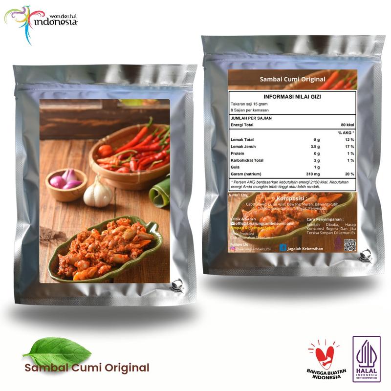 Waxumi - Sambal Cumi Baby Original Kemasan Aluminium foil Premium Food Grade - Cumi Asin Original 1