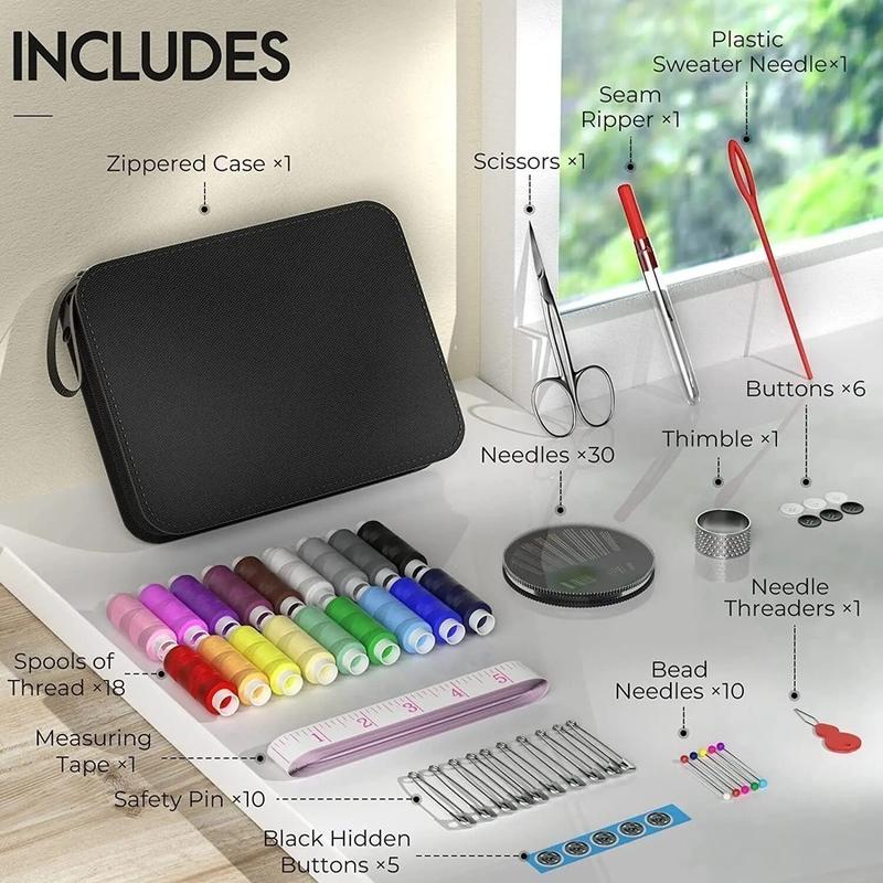 Set Alat Jahit 97Pcs Jumbo Set Sewing Kits Set Alat Jahit With Pouch Aksesoris Jahit Sewing Accessories Set Kotak Jarum dan Benang Set Alat Jahit Rumah Alat Jahit Bepergian Jarum dan Benang 8