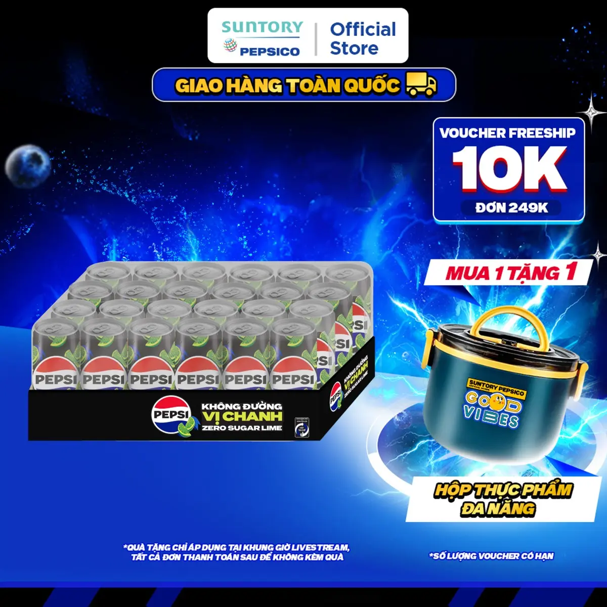 [SALE ĐẠI LỄ]Thùng 24 Lon Nước Uống Có Gaz Pepsi Vị Chanh Không Calo (320ml/lon)