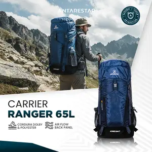 ANTARESTAR Official Backpack Travel Hitam Tas Ransel Carrier 65L Ranger Antarestar | TCR